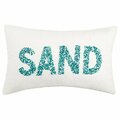 Puesta En Escena 12 x 20 in. Sand Beaded Pillow, Turquoise PU3691734